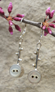 Small Button Branch Earrings