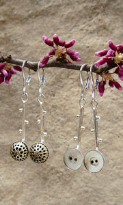 Small Button Branch Earrings