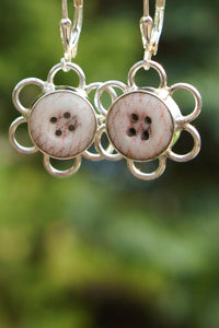 Button Flower Earrings