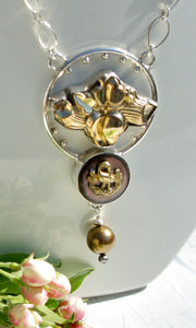 Antique Pin and Button Necklace