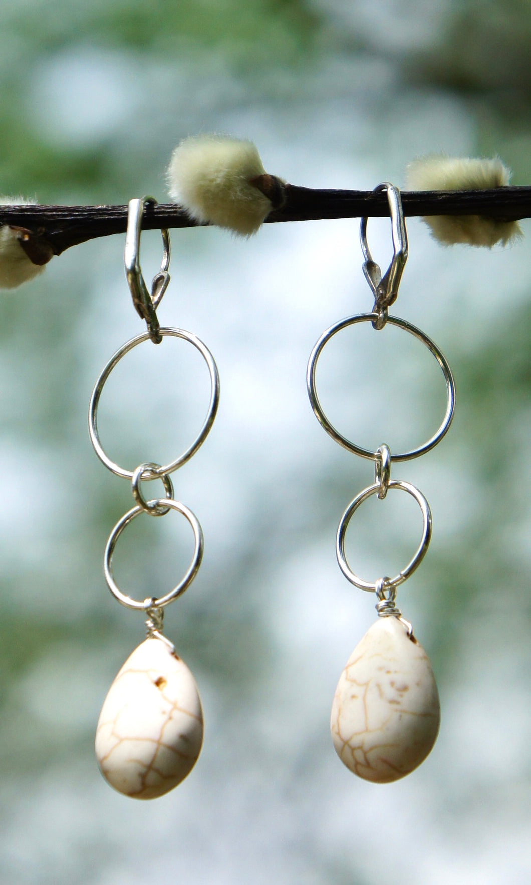 Neutral Circle Drop Earrings