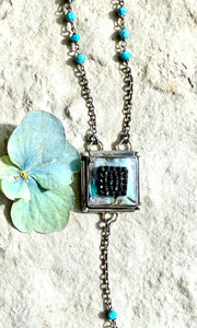 Square Shell Y Necklace