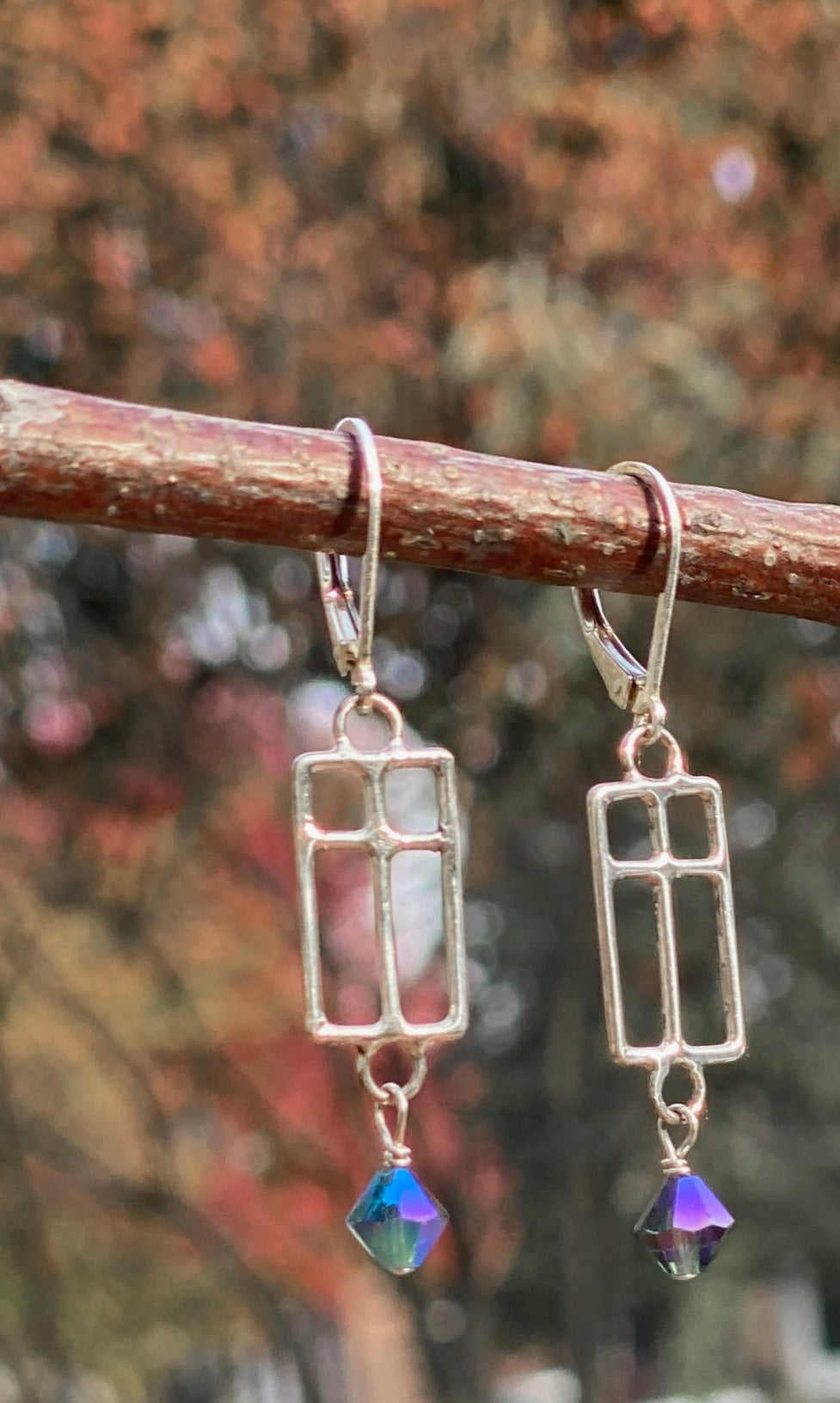 Rectangle Cross Earrings