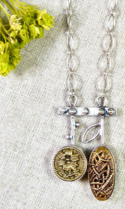 SALE/Button Duo Necklace